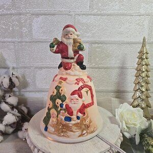 Vintage Christmas Around the World Lighted Santa Bell Light 1980